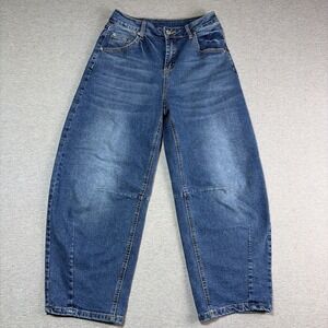 SIZE 4 WOMEN'S Sidefeel Women's Barrel Jeans STRETCH Medium Wash (26x24)